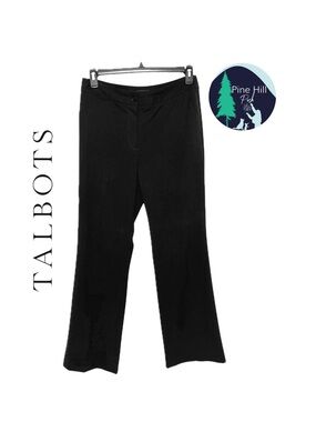 Talbots Dress Pants Womens 10 Relaxed Black Bootcut High-rise Lined Career Wear